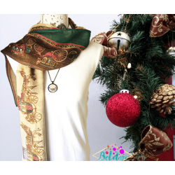 Horse and Carriage scarf with matching necklace set – 14 other designs available in our store.