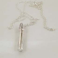 Sterling Silver Cylindrical Pendant with Sterling Silver Chain