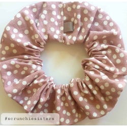 Scrunchie – Pink Linen Spot