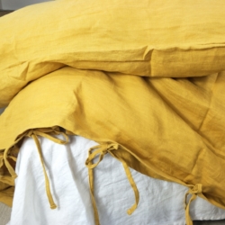 Pure French Linen Duvet Cover Set – Mustard
