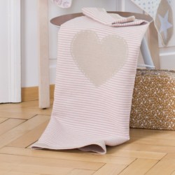 Pink Hearts and Stripes Baby Bassinet Blanket