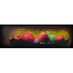 Boat of fruit- painting by Yvonne Wells
