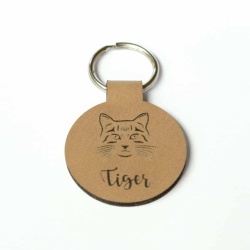 Cat Tag Pet ID Tag Faux Leather