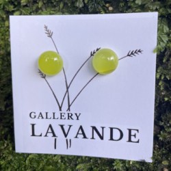Handmade Glass Stud Earrings – Lemon Yellow