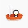 PlanToys sustainable wooden boat bath toy penguin