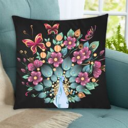 Peacock Zippered Cushion Cover