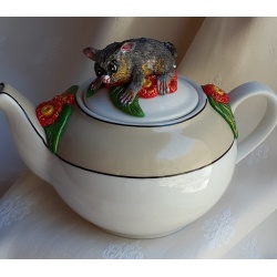 Australian Possum and Wildflowers Teapot