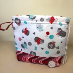 Large Handmade Knitting Bag – Woolly Sheep Red Heart Chains