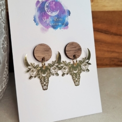 Cow skull Earrings – Gold