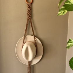 Macrame hat hanger