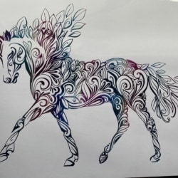 A4 unframed horse foil print