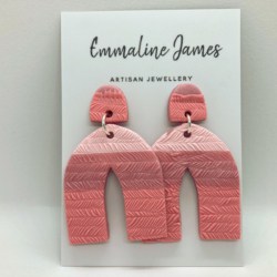 “Pink Lake” Polymer Earrings
