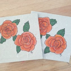 Orange rose card