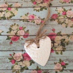 Large heart shaped clay tag – pressed