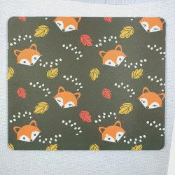 Dark Olive Fox Floral Mouse Pad