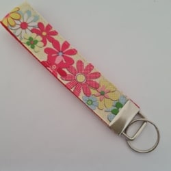 Flower print key fob wristet / bag accessory