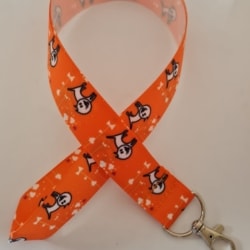 Orange cat print lanyard / ID holder / badge holder