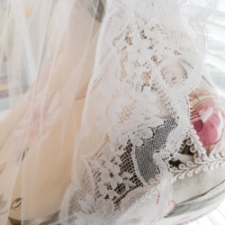 Ladies 54″ waltz white 1 tier tulle lace Bridal Veil