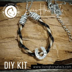 DIY Kit for Horsehair Necklace with Rhinestone Horseshoe