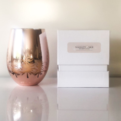 Luxe Rose Gold Christmas Candle | Naughty & Nice