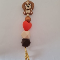 Dog silicone bead lanyard / ID holder / badge holder