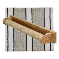Roller Towel Rail, Oak with Towel